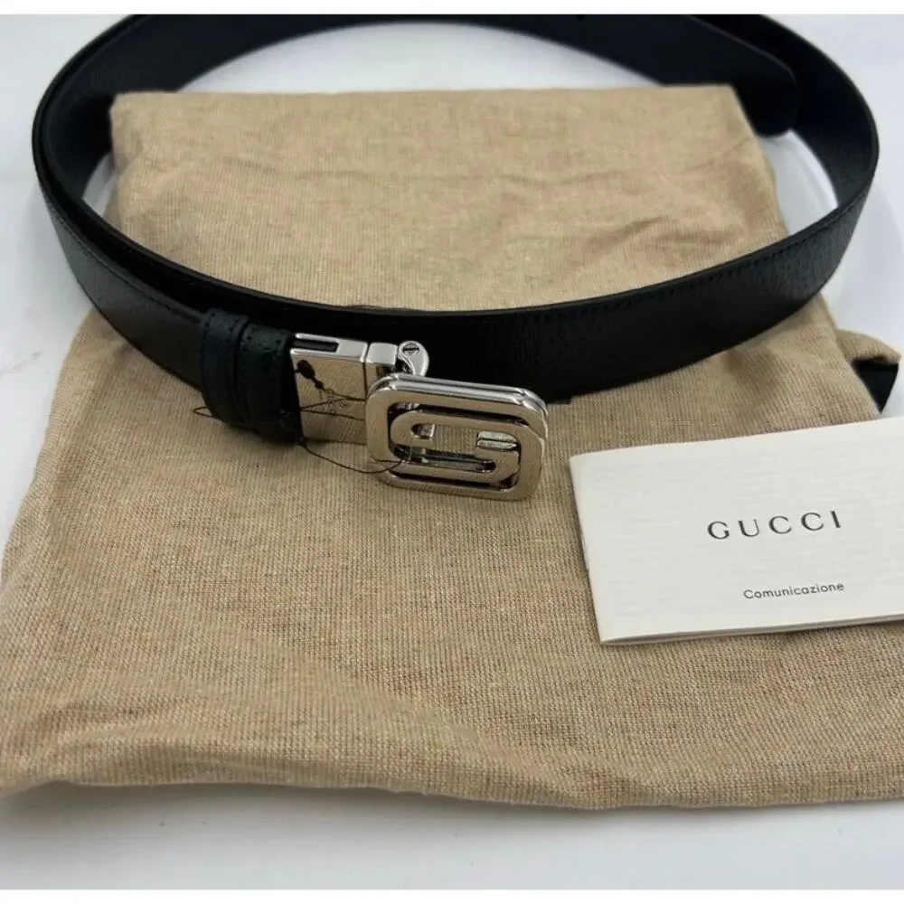 Men's Gucci interlocking G leather belt 120 cm/46 inches made in Italy
